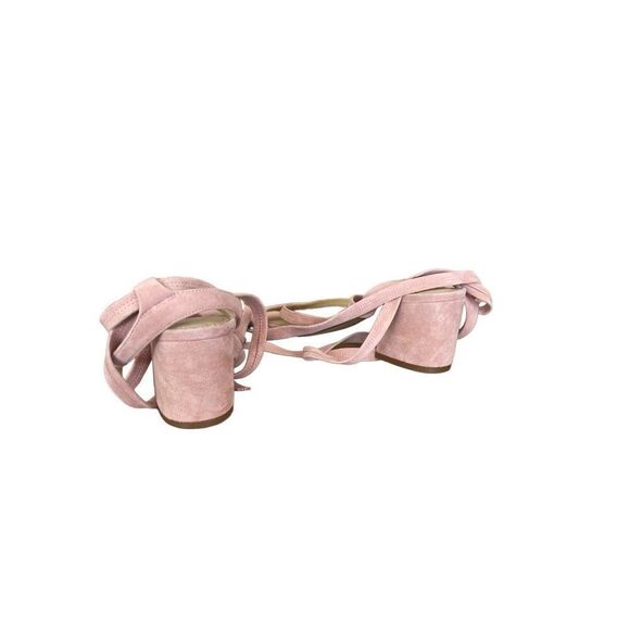 Ivanka Trump Womens Pink Suede Lace Up Open Toe Strappy Block Heel Size 7 - Picture 7 of 7